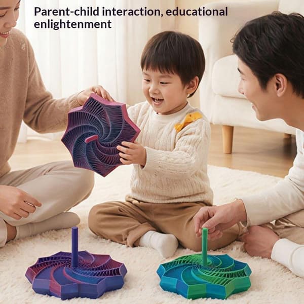 3D-printet spiral-fidget-tårn, jevn rotasjon for barn og voksne A4