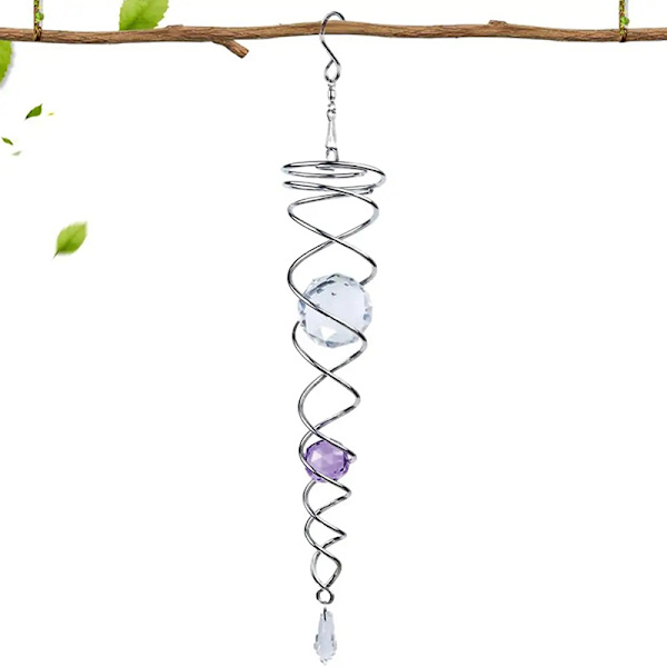 Sun Catcher Wind Spinner Dekorativ Spiral Spiral Wind Spinner Blue