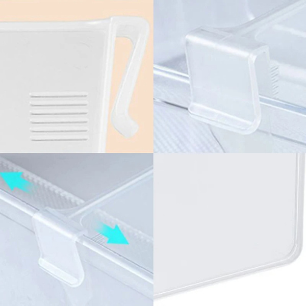 10 stk kjøleskap skillevegg oppbevaringstrekkbar plast D White 10pcs