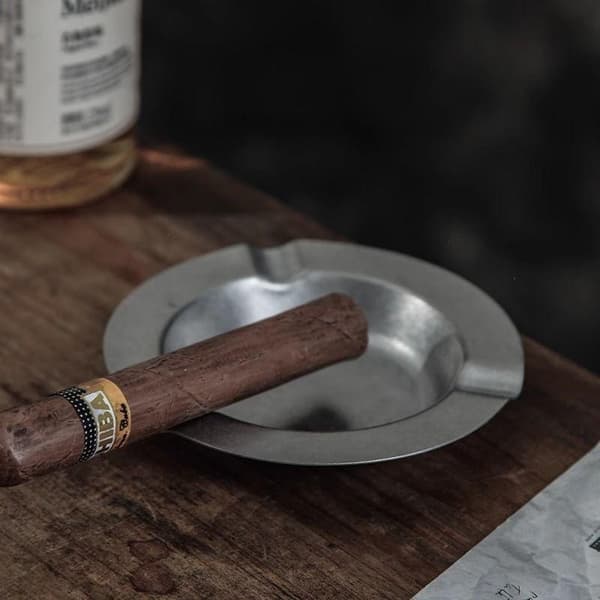 Retro Mode Cigarr Askfat Kors Rostfritt Stål Heminredning R Silver