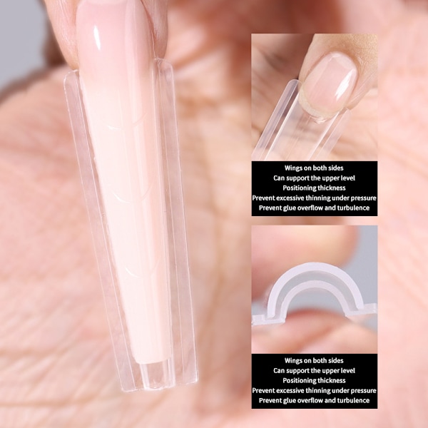 320 st/låda Sandwich Dual Nail Forms Extensions Dual Forms Coffi