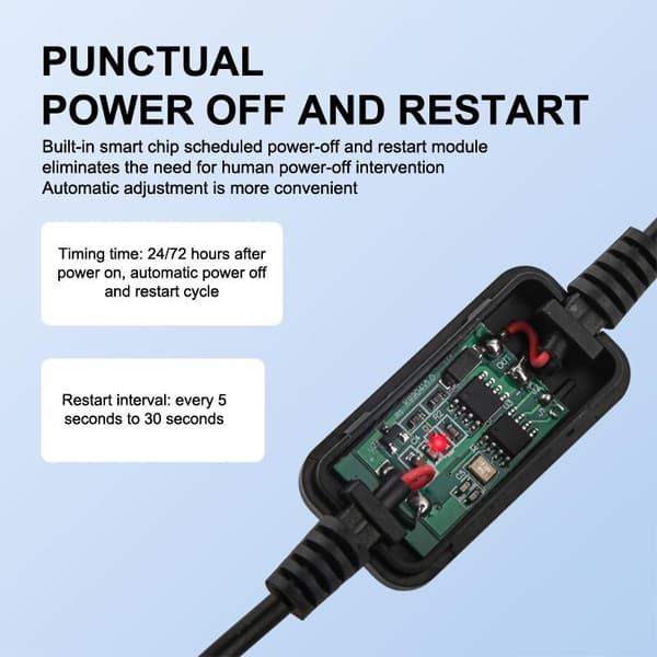 Automatisk ruter/modem omstart strømkabel 24/72 timer automatisk syklus A5