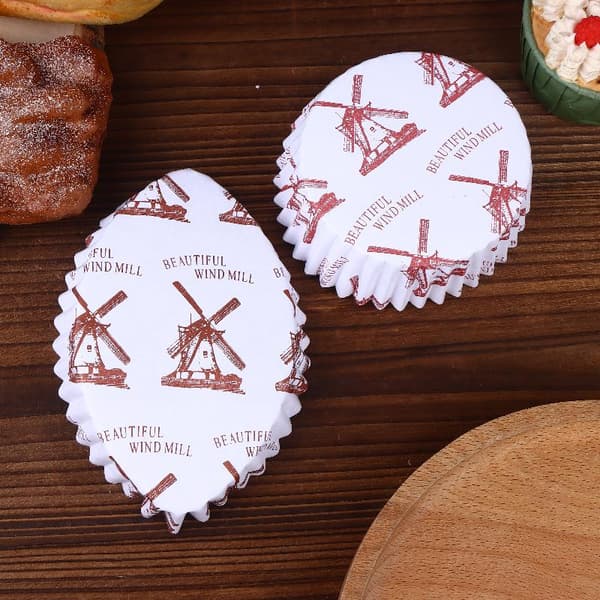 200 stk. runde/båtformede cupcake-papirformer for baking A