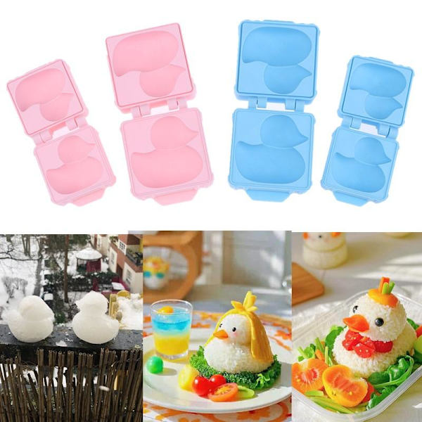 1 stk. risform DIY 3D dyreandform sushirisforme til su White Large
