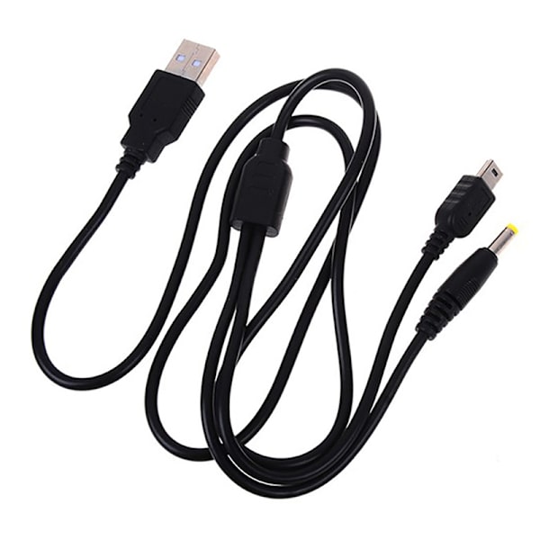 1 stk 2 i 1 USB 2.0 datakabel laderledning for PSP 1000 2000