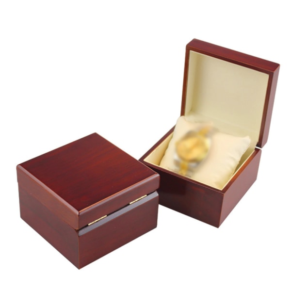 1 Stk Fashion Wooden Watch Box med Display Pute Case Holder Eller