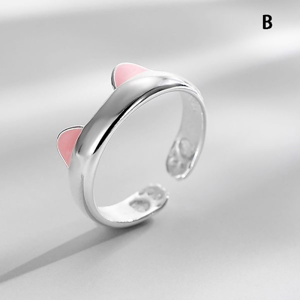 Fashion e Cat Ear Open Justerbar Fingerring For Damesmykker C
