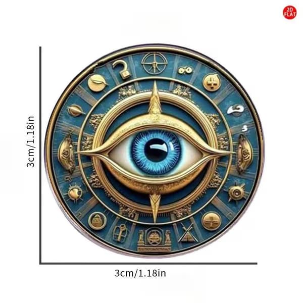 Retro All Sight Devil's Eye Runde Brosjer Menn Kvinner Frakk Smykke 1pc