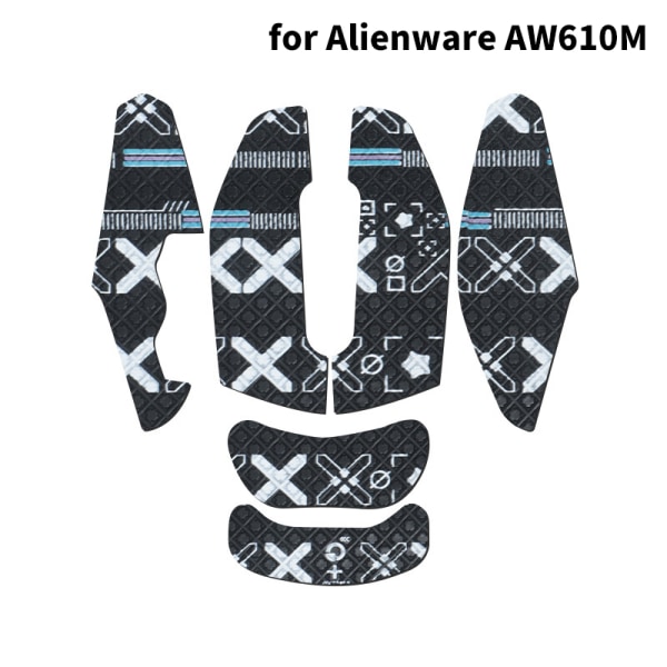 Svettebestandige musegrepstape-klistremerker for Alienware AW6 A8