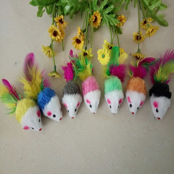 10 st/lot Mjuk fleece falska mus kattleksaker
