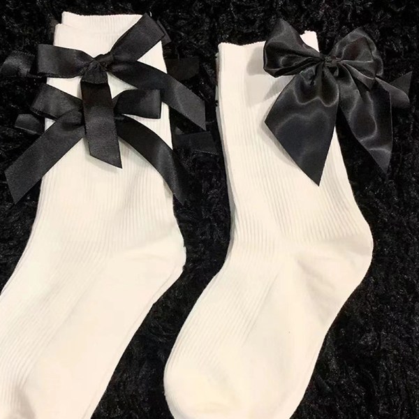 Naiset JK Bow Socks Summer White ja Kawaii Harajuku Sweet Lolita A1