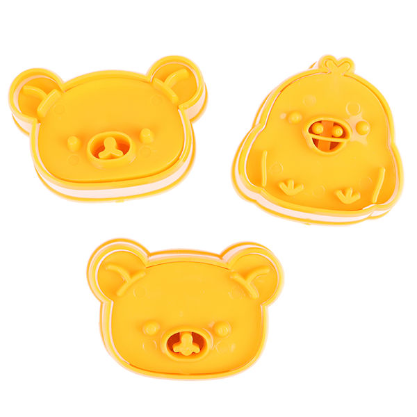 3 st/set e Bear Sandwich Form Bröd Tårta Kex Prägling Devi