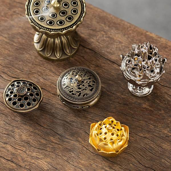 Buddhistiska redskap rökelsebrännare Lotus rökelsekar arkaisk C 2