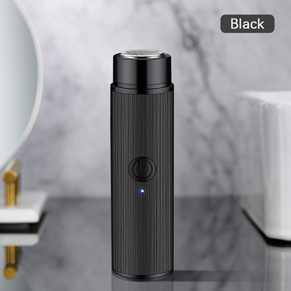 Mini-Shave bærbar elektrisk barberhøvel for menn USB oppladbar sha Black