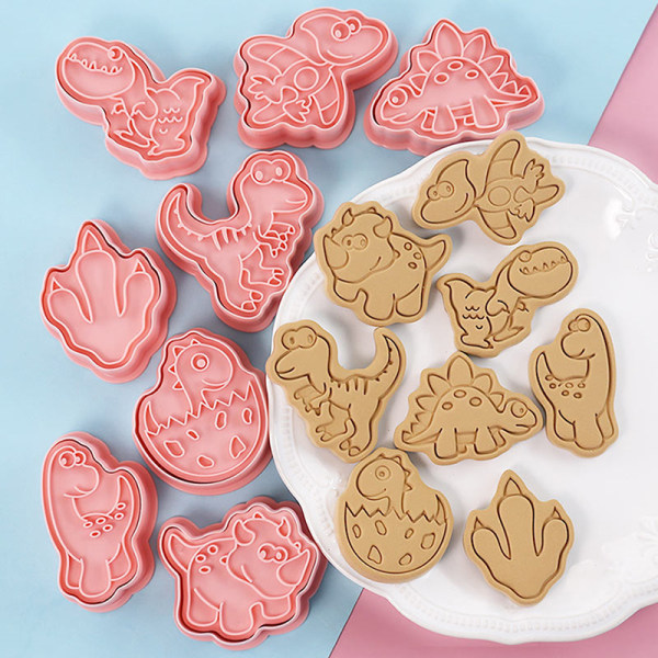 8 Stk Cookie ter Form Plast Press Biscuit Form Stempel Bagegrej