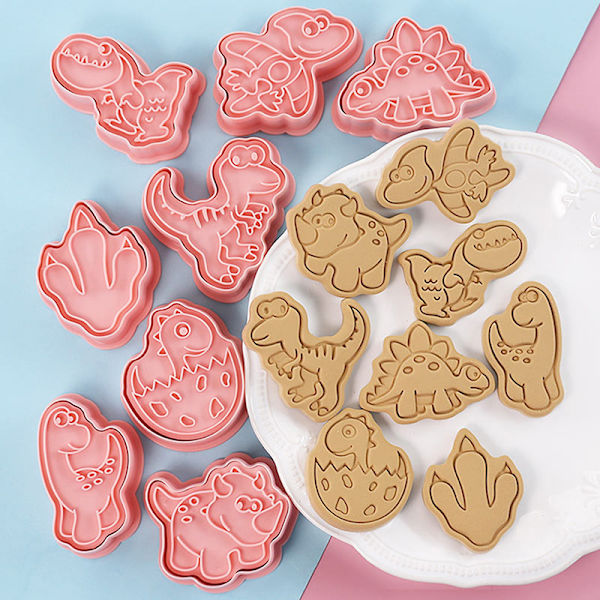 8 Stk Cookie ter Form Plast Press Kjeks Form Stempel Bakeware