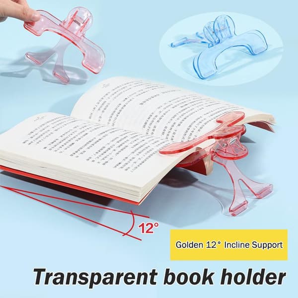 2/3 st transparent bokklämma i plast med stativ läshjälp fix A2