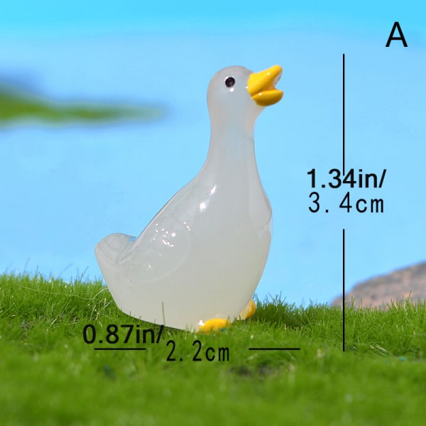 1 kpl e Mini Luminous Resin Tiny Duck Micro Landscape DIY Dollhou A