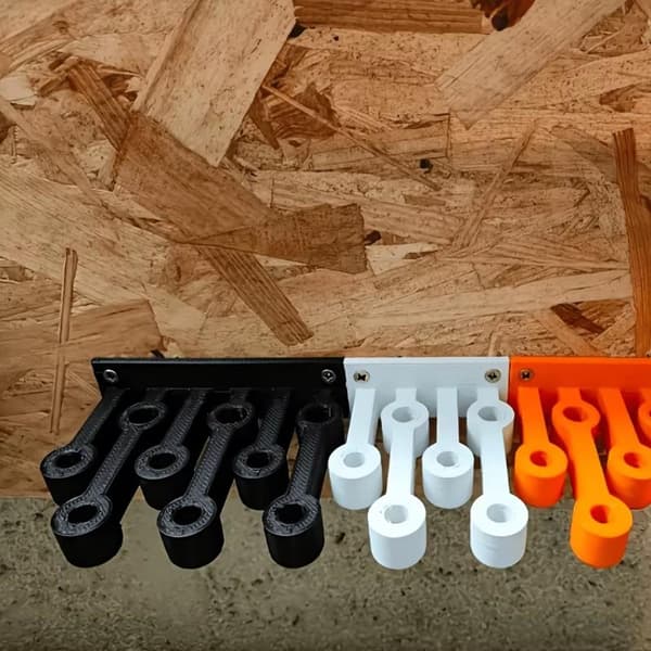 1 stk 9-spors veggfeste 3D-printet holder D
