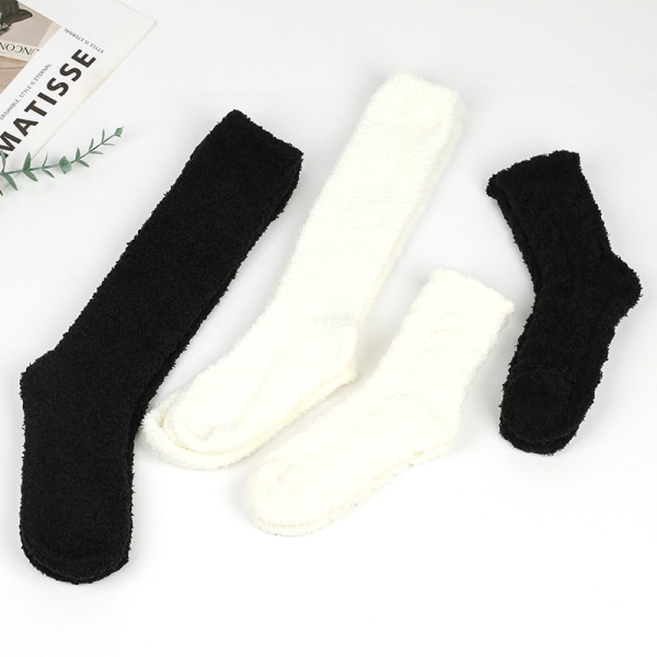 1pari talven lämpimät pörröiset pitkät vasikkasukat Coral fleece -sukat Coz  A2 003e | A2 | Fyndiq
