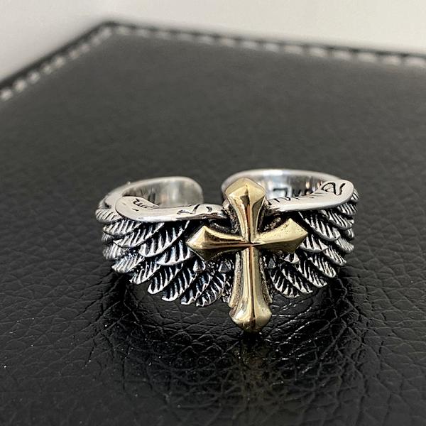Stil Retro Mote Cross Animal Eagle Personlighet Åpne Juster A3