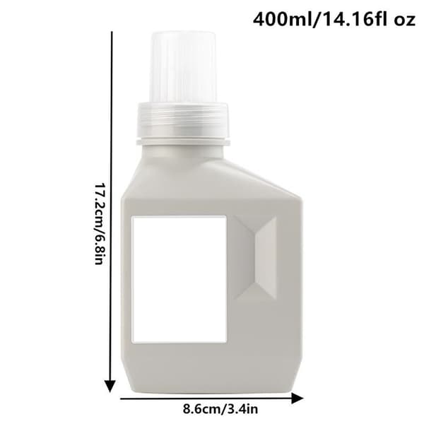 Genanvendelige vaskemiddelflasker Kapacitet Blødgøringsmiddel Opbevaring Re Gray 400ml