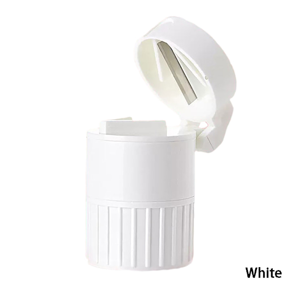 4 In 1 Pill ter Medicine Crusher Grinder Grinder Splitter Porta White