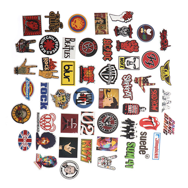 50 st Rock Band Sticker Graffiti Gitarr Laptop Skateboard Lugga