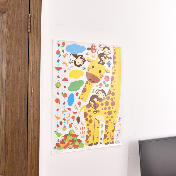 apa giraff barn höjd djurdekal dekor väggdekal röding