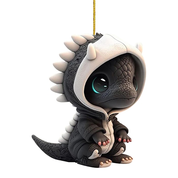 Cartoon Dragon Staty Ornament Akryl Hängsmycke Semester Dekoration A2
