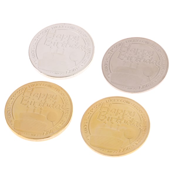 1 stk gratulasjonsmerke Sølv og gullbelagte mynter Commemora Gold Thin