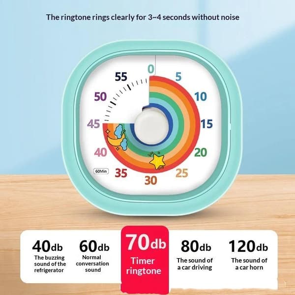 Stille visuell klasseromstimer med nattlys for hjemmeskole A3