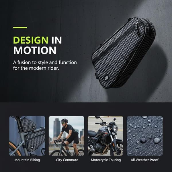 Cykel Toprørsrammetaske Med Quick Release Stropper Nem Adgang A2
