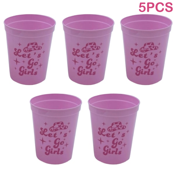 1/5stk Bachelorette Party Team Bride Plast Drikkekopper Brid Pink 5PCS