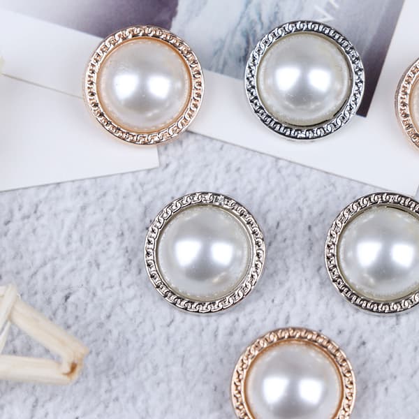 10 st pärlmetallknappar för sömnad Scrapbooking DIY Cra Gold