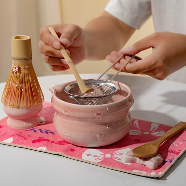 5 stk Matcha tesett rosa stil Matcha-lagesett keramisk Match A3