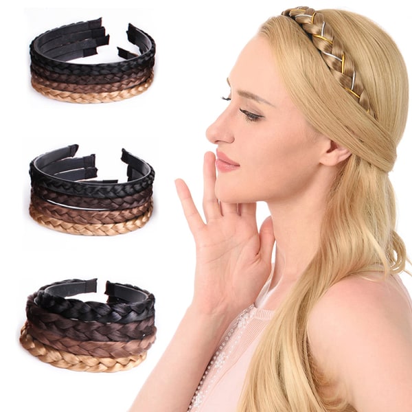 Fishbone Braid Lazy Wig Twist Braid otsapanta Bohemia naisten hiukset Black 1cm