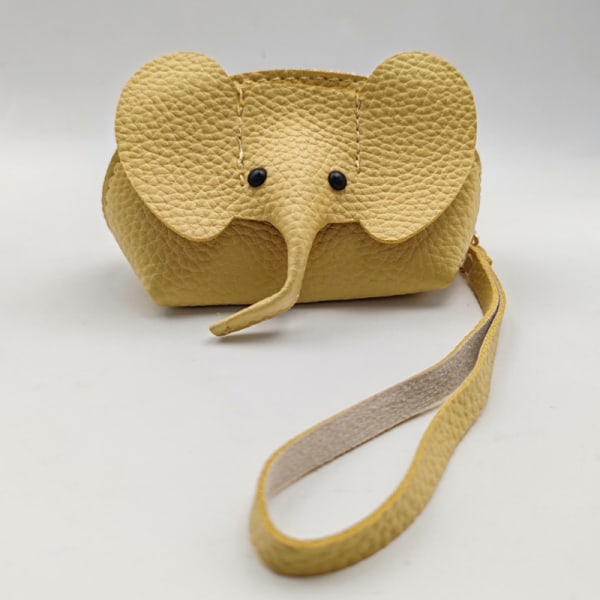 PU Leather Elephant Money Bag Kvinner Mynt Veske Nøkkelring Oppbevaring Blue