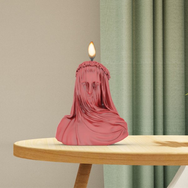Veil Girl Lady Ljus Form DIY Byst Skulptur Maria Ar
