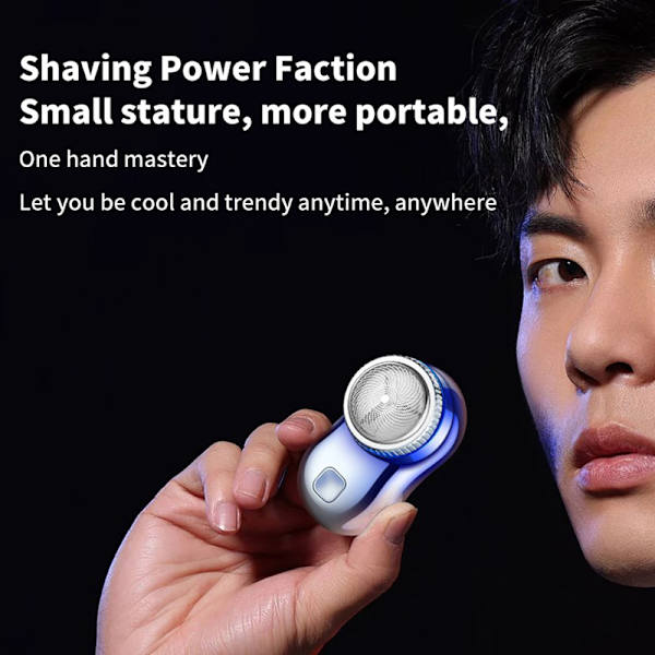 Mini-rakficka för män Bärbar elektrisk rakapparat Razor USB Blue