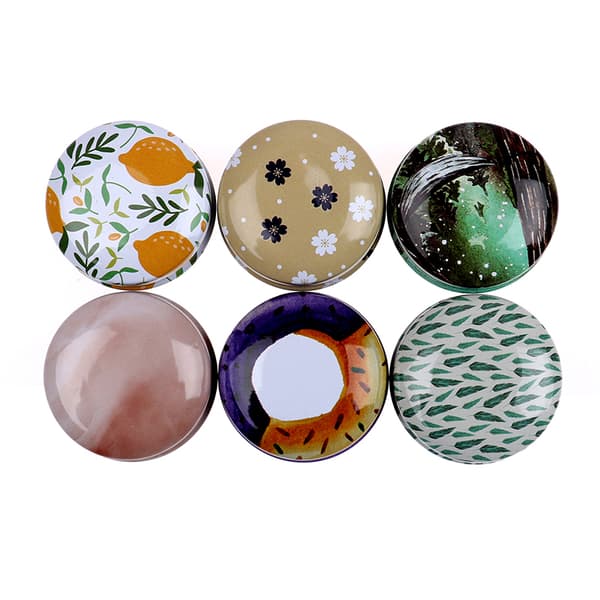 1 STK/12 stk Mini Elegant Blomster Tin Box DIY stearinlys Krukke Balm Rund 12Pcs E