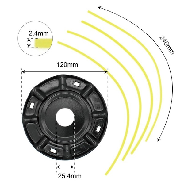Stål gressklipperhode Gratis 4 linjer erstatning bensin/litium Fit Lithium Mower
