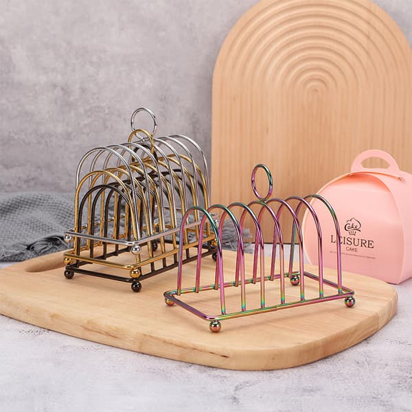 Rustfrit stål skiver toaststativ servering spisebordsholder B C2