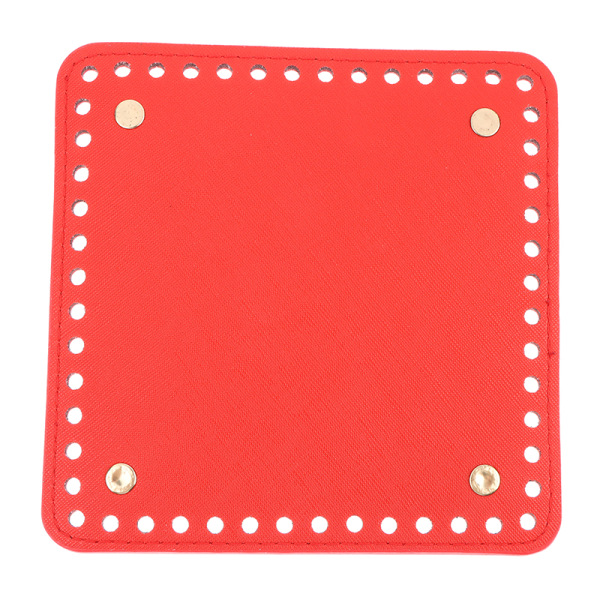 15*15 cm firkantet bund til strikketaske PU-lædertilbehør H red