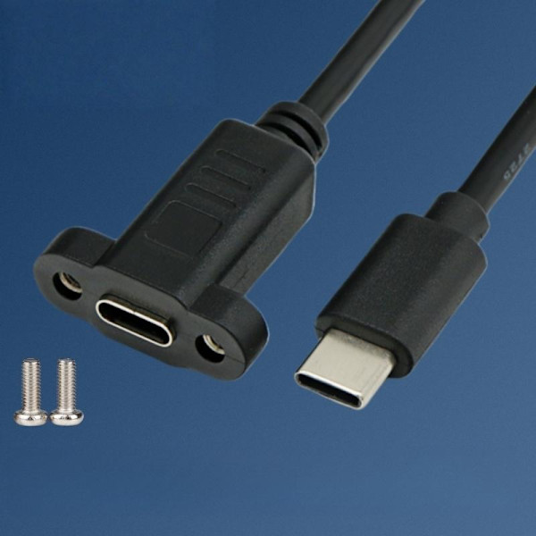 1 st. panelmonterad USB-C-förlängningskabel med skruv A3