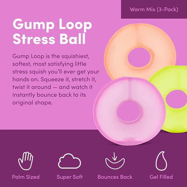 1/3 stk. Loop trykkugle blød stresslindrende sensorisk fidget Pink 1pcs