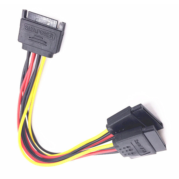 SATA II -kiintolevyvirta 15- power SATA-uros ja 2 naaras 15-nastainen power