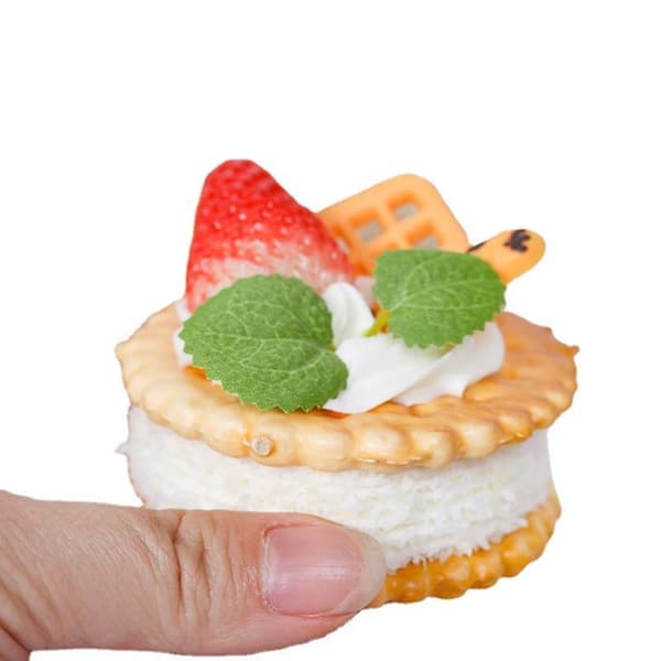 Kunstig Fruktkake Kjeks Dekor Fotografering A3