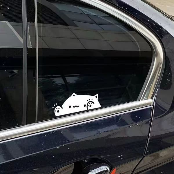 e Cat Bildekaler som täcker repor Bildekorationsfönster Sti White