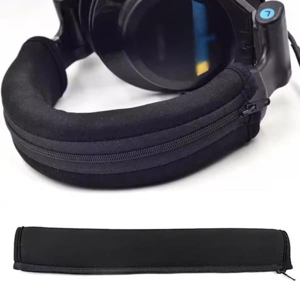 Elastiskt hörlurskåpa Universal Mjukt hörlursband Black